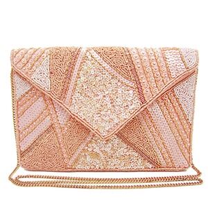 Geometric Pattern Beaded Evenlope Clutch